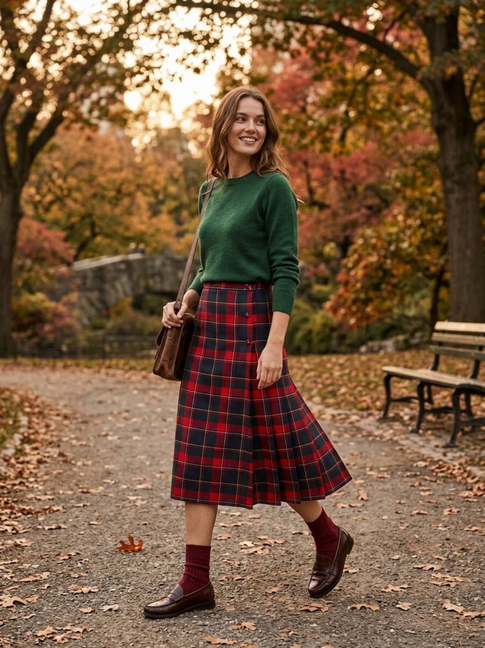 VINTAGE Aljean Canada 100% Wool Plaid Tartan Kilt Skirt Size 6 Autumn Winter